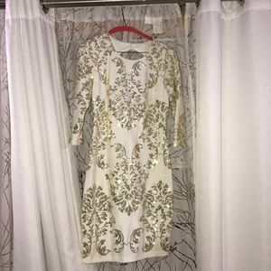 White and Gold Cocktail Dress